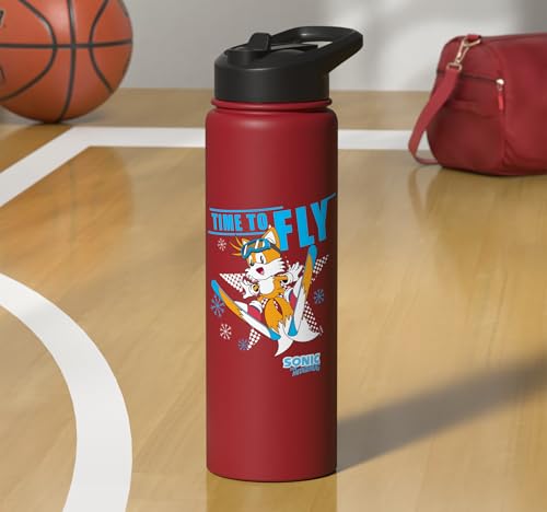 Sonic the Hedgehog - Ski Flying Tails Stainless Steel Insulated Water Bottle - color: Red