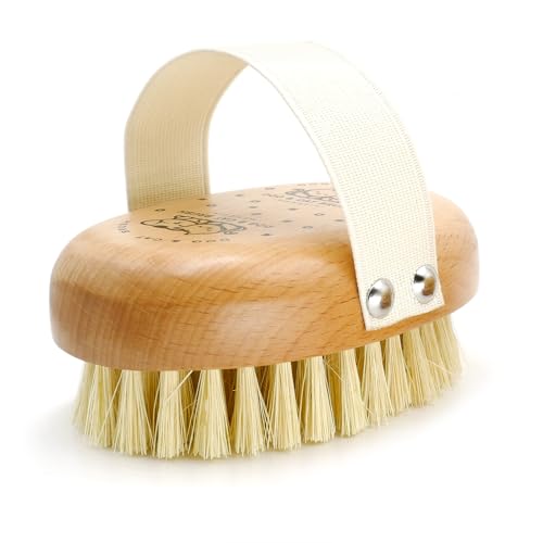 Soft Dog Brush, Bristle Brush for Dog Grooming | Dog Palm Brush, Gentle Grooming, For Small & Large Dogs, Wood handle