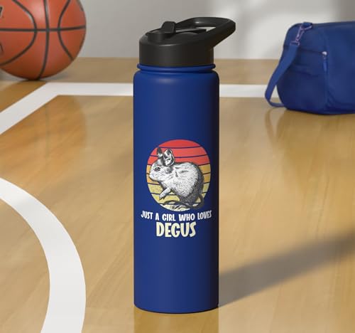 Just a girl who loves Degus Degu Stainless Steel Insulated Water Bottle - color: Royal Blue