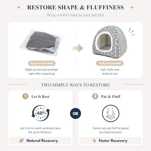 Guinea Pig Hideout Bed, Dwarf Rabbit House Cave | Cozy Hide-Out Cage Accessories for Little Bunny, Hedgehog, Ferret, Chinchilla & Other Small Animals, Grey - color: Grey