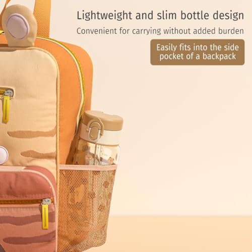 Evorie Tritan Kids Water Bottle with Straw, Leak Proof Drink Bottle,13oz | Ages 3+, BPA-Free, Dishwasher safe, Easy to clean, Lightweight and easy to carry for school and travel, Honey Bear - color: Honey Bear
