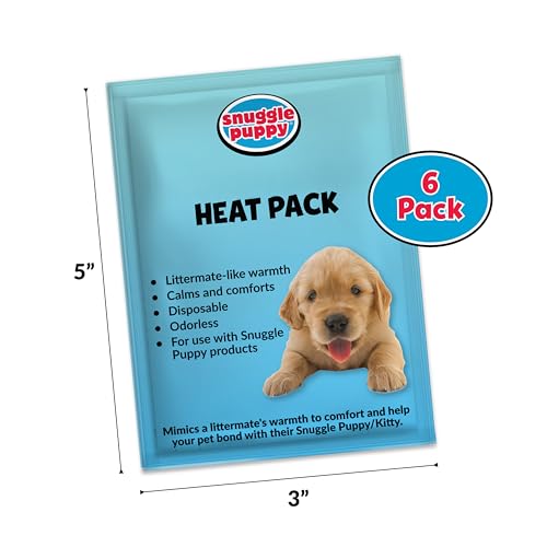 Snuggle Puppy Replacement Heat Packs for Dogs (6 Count) - Disposable Pet Comfort Warmers for Puppy Anxiety Relief - Odorless, Non-Toxic, All Natural - Fits All Snuggle Puppy Styles - size: (Pack of 6)