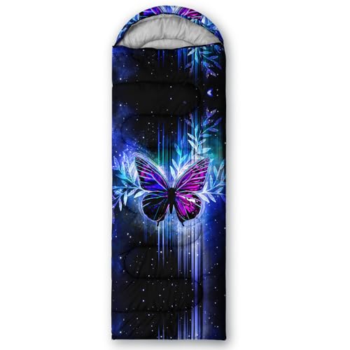AILONEN Midnight Meow Sleeping Bag, Charcoal Cat Eyes Crescent Graphic, Portable Camp Sack Sleepover Style - color: S2