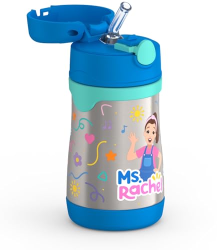 Thermos Baby 10 oz. Stainless Steel Bottle with pop-up straw, Ms. Rachel - color: Ms. Rachel, size: 10 Ounces