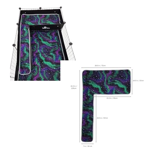 Loft and Ramp Fleece Liner or Kavee C&C Cages (Northern Lights) - color: Northern Lights
