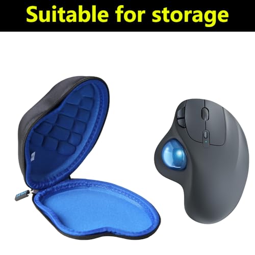 Anleo Hard Travel Case for Nulea M501 Wireless Trackball Mouse (Black+Blue) - color: Black+Blue