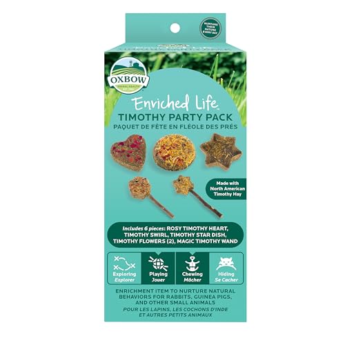Oxbow Timothy Hay Party Pack, Rabbit & Guinea Pig Toys, Bunny Enrichment | Rabbit Chew Toys, Guinea Pig Enrichment, Guinea Pig Chew Toys, Rabbit Enrichment, Natural Materials, Small Pet Accessories - style: Timothy Pack