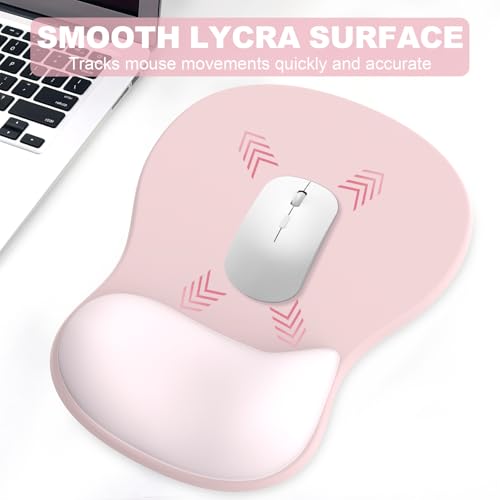 Ergonomic Mouse Pad with Wrist Rest and Keyboard Wrist Rest, Gel Mousepad | Wrist Rest for Computer Keyboard, Pain Relief, Non-Slip PU Base, Pink Mouse Pad with Wrist Support for Gaming, Office - color: Pink