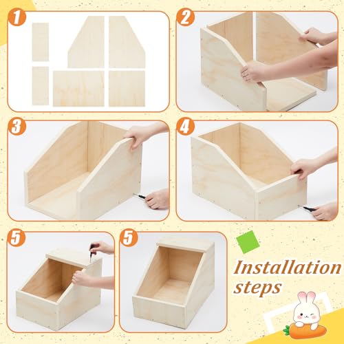 1 Pack Wood Rabbit Nesting Box, 18x12x12 Inch Wooden Hutch Hideout for Breeding, Natural Burrow Den Alternative for Rabbits & Small Animals - size: 18x12x12 Inch