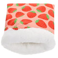 POPETPOP Hamster Sleeping Bag : Winter Warm Hamster Snuggle Sack Strawberry Printed Small Pet Nest for Ferret Hedgehog, 7.86X6.29X0.39in