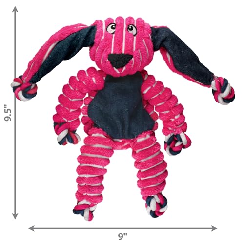 KONG Floppy Knots - Durable No‑Stuffing Squeaky Rope & Plush Dog Toy - for Teething, Playing (Bunny, Small/Medium) - color: Bunny, size: Small/Medium