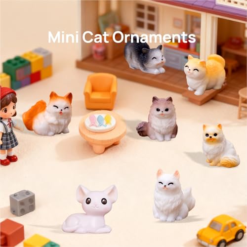 16Pcs Mini Resin Cat Figurines For Desk Decor Fairy Garden Cake Topper | Hand-Painted 1In Figurines In 16 Unique Breeds. Ideal For Desk Pet, Cake Toppers & Home Decor. Great Gift For Cat Lovers