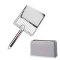 Cat Litter Scoop, Metal Scooper, Deep Shovel, Ergonomic Handle, Kitten Poop Sifting, Durable, Heavy Duty Speed Sifter, for Litter Box （Silvery-Gray）