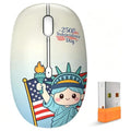 FMOUSE Cute 250th Anniversary Silent Wireless Mouse for Back to School 2026 | Statue of Liberty Patriotic Pattern for Teens & Students | AA Battery Powered | Compatible with Laptop Mac iPad Tablet PC - color: Liberty Statue