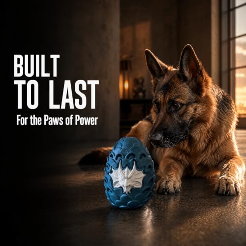 Dragon Egg Dog Chew Toys for Power Chewers - Toughest Indestructible | Treat Dispenser for Medium Large Aggressive Heavy Chewers, Durable Interactive Puzzle, Easy Clean - color: Large 5.3IN Blue