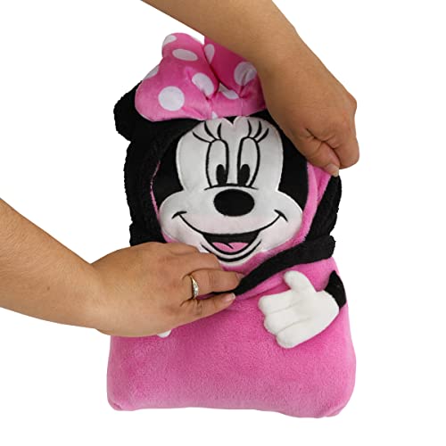 Disney Let's Party Pink, Black and White Minnie Mouse Character Shaped Toddler Blanket - color: Minnie Mouse Let's Party Pink