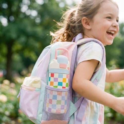 Checkered Kids Insulated Stainless Steel Water Bottle 16 Oz, Travel Tumbler for School, Sports for Girls, Birthday, Back To School - color: Checker