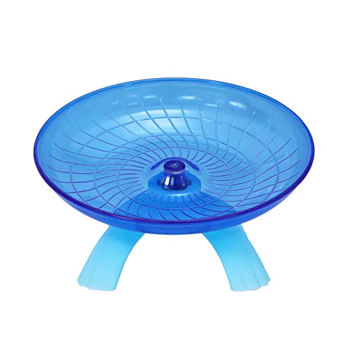 Hamster Flying Saucer Silent Running Exercise Wheel for Gerbil Rat Mouse Hedgehog Small Animals (Blue) - color: Blue