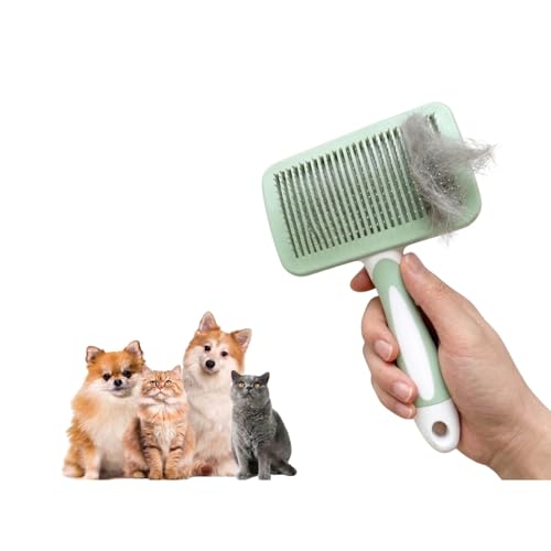 2PCS Self-Cleaning Deshedding Dog & Cat Brush – Skin-Friendly Dog Brush For Shedding Grooming Tool for Dogs, Cats & Puppies | Bath Brush for Shedding, Indoor Cats | Premium Pet Supplies, Green