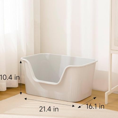 SpaceTime Large Cat Litter Box with High Sides,Cat Boxes for Indoor Cats,Cat Litter Pan for Kitty,Litter Box with Low Entry,Easy to Clean,Anti-Splashing (Green) - color: Green