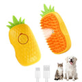Cat Steam Brush for Shedding, 4 in 1 Rechargeable Steam Brush for Cats and Dogs, Anti-Static, Massage, Cleaning, Shedding & Combing All in One! (Yellow) - color: Yellow