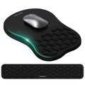 TECKNET Keyboard Wrist Rest and Mouse Pad 2 in 1 Set with Wrist Support | Comfortable Massage Design Effectively Relieves Carpal Tunnel Syndrome, Suitable for Computers Keyboard and Mouse