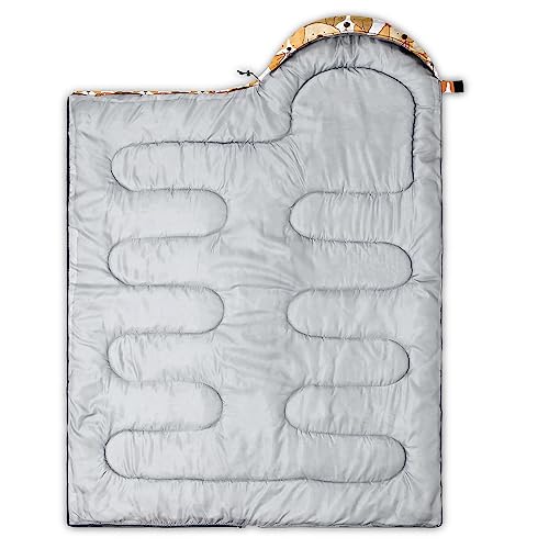 Galaxy Wolf Camping Sleeping Bags Warm & Cool Weather Waterproof Backpacking Blue Purple Starry Sky Sleeping Bag All Seasons Camping, for Adult Kids Boy Girls Camping Gear Equipment, Traveling - color: D-Dog1