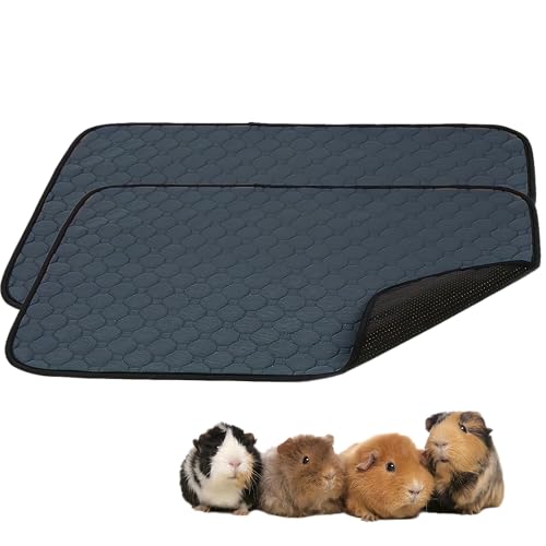 2 Pack Guinea Pig Cage Liners - Washable Guinea Pig Pee Pads, Waterproof Reusable & Anti Slip Guinea Pig Bedding Fast and Super Absorbent Pee Pad for Small Animals Rabbit Hamster Rat - size: 20" 26"（2 pack Polyester）