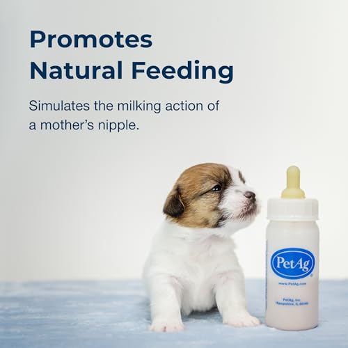 Pet-Ag Nursing Kit - 2 oz, Pack of 4 - Promotes The Natural Feeding of Liquids to Baby Animals - Each Kit Includes 2 oz. Bottle with Cap, 5 Nipples & Cleaning Brush - size: 2 Ounce (Pack of 4)