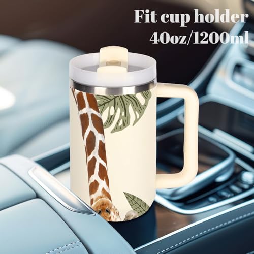 momocici 40oz Giraffe Tumbler with Handle Gifts for Women.Giraffe Lover Cups Tumbler Gifts for Women.40 oz Birthday Christmas Giraffe Cup Tumblers for Giraffes Lover. - style: Giraffe