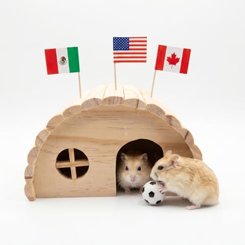 TKYNLQ Natural Pine Hamster Hideout | Hemispherical Little House, Suitable for Dwarf Hamsters, Suitable for Small Lizards, For Small Pets