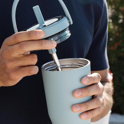 BrüMate Resa 25oz 100% Leakproof Travel Tumbler w/Handle & Straw | Flexible SoftSip Straw | Silicone Sleeve for Durability | Stainless Steel | Cup Holder & Travel Friendly Water Bottle (Matte Black) - color: Matte Black, size: 25 oz