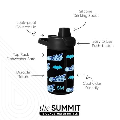 Simple Modern Batman Kids Tritan Plastic Summit Water Bottle | 12 oz BPA-Free Cup with Covered Leak Proof Straw Lid for Boys, Toddlers | Batwheels - color: DC: Batwheels, style: Covered Lid | 12oz