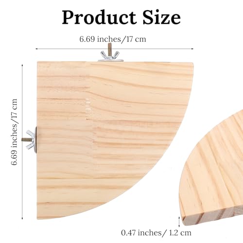 Bird Perch Platform Stand Bird Corner Wood Perch Birds Platform Parrot Stand Flat Fan Shape Playground Cage Accessories Shelf for Parakeet Conure Cockatiel Budgie Gerbil Rat Birds Hamster