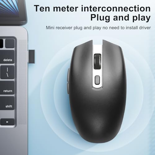 Single-Mode Wireless Mouse with Ergonomic Design, Comes with a USB Receiver, Suitable for Gaming, Office, and Entertainment use, Compatible with laptops and Desktop Computers. - color: Gray