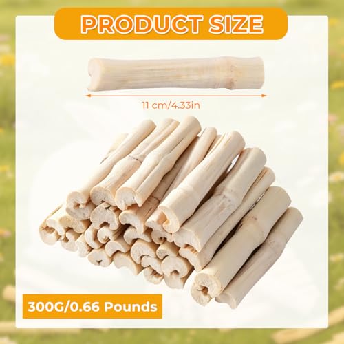 300g Sweet Bamboo Chew Toy Natural Sweet Bamboo Animals | Molar Chew Sticks Toys for Small Pets, Snacks Bamboo Sticks Treats for Chinchillas Hamsters Squirrels Degus - size: 300g