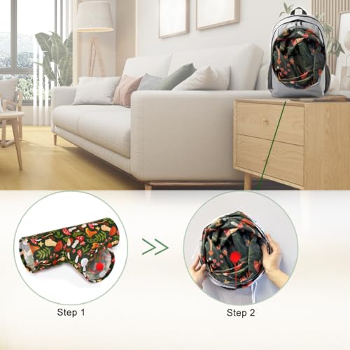 3 Way Washable Rabbit Hideout Toys, Guinea Pig Tunnels & Tubes | Foldable Small Pet Tunnels and Tubes for Ferret Hamster Chinchilla Hedgehog Hiding & Resting, Playing & Exploring, Mushroom - color: Mushroom