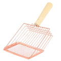 Litter Scooper, Metal Litter Scoop, Pooper Scooper with Wooden Handle, Cat Litter Scoop, Metal Scooper & Speed Sifter Deep Shovel Scoop Filter,Kitten Pooper Lifter for Litter Box