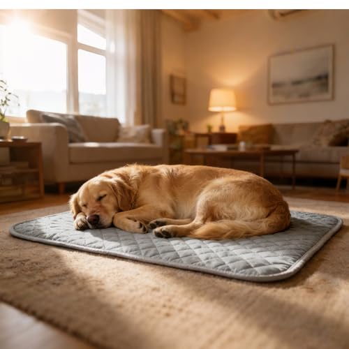 Cooling Mat for Dogs: Premium Waterproof Dog Cooling Blanket, 5-Layer Materials Dog Cooling Mat, Washable Pet Cooling Mat for Summer, Silver Grey Mats Large Dogs - color: 005-Silver Grey