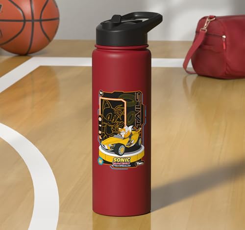 Sonic Racing CrossWorlds - Tails Stainless Steel Insulated Water Bottle - color: Red