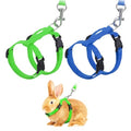 Rabbit Harness and Leash, Escape Proof Bunny Cat Leash Small Animal Harness Soft Adjustable Buckle(2Pcs, Grass Green/Sapphire) for Bunny Kitten Cats Puppies Walking Hiking - color: Grass Green/Sapphire