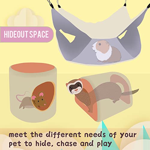 EAEDMY Guinea Pig Rat Ferret Tree Hole Bed and Hammock Tunnel, Hanging Bunk, Parrot Bird Hideout, Small Animals Soft Bed (3.Tree Hole) - color: 3.Tree hole bed