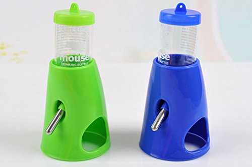 S-Lifeeling Hamster Fountain Water Bottle Holder Dispenser Food Container Cool Room Mice Random Color