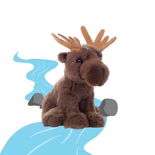 The Petting Zoo Moose Stuffed Animal Plushie, Gifts for Kids, Wild Onez Babiez Wildlife Animals, Moose Plush Toy 6 inches - color: Moose
