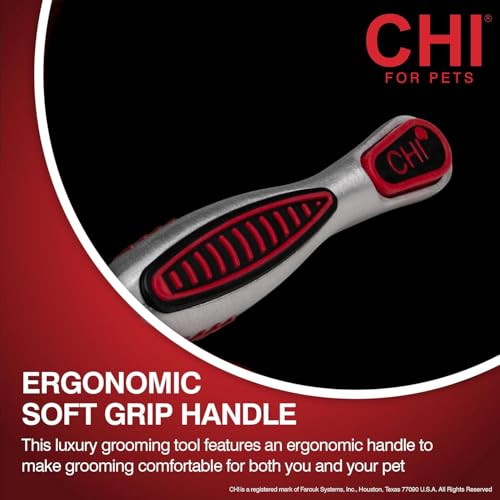 CHI for Dogs Self Cleaning Slicker Brush with Pivoting Head, Small Dog Grooming Brush for Detangling and Removing Loose Hair, Fine Wire Pins for Small Breed Dog Coats, Ergonomic Handle - 3 Pack | Pivoting head design, fine wire pins, detangles and removes