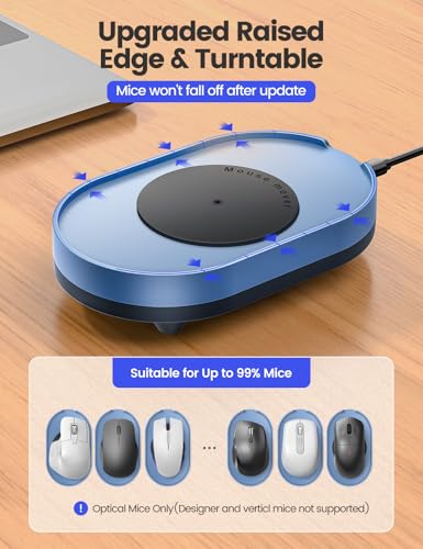 Vaydeer Undetectable Mouse Jiggler M4 Driver-Free Mouse Mover with Switch | No Software Needed, Silent Motor, Physical Movement, Keep Computer Awake, Remote Work and Office Use - color: Navy Blue, style: Button Control