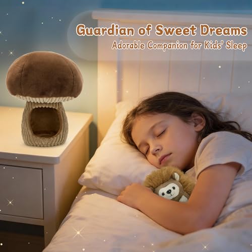MaoGoLan 2pcs Hedgehog Stuffed Animal - 12" Mushroom Plush House with Stuffed Hedgehog, Soft Cute Hedgehog Plushie Toy for Kids Girls Boys Gift - color: Brown Hedgehog