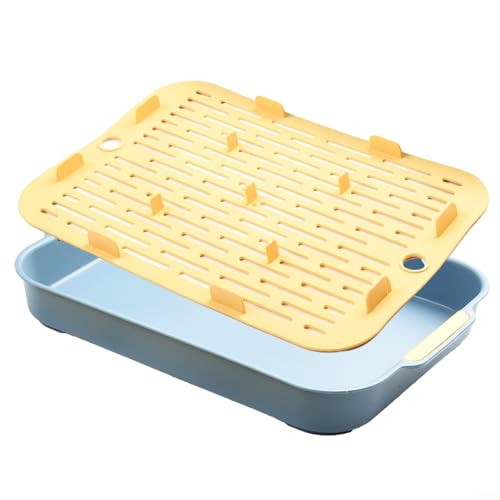 1PC ABS Rabbit Litter Tray, Guinea Pig Litter Pan, Pet Potty Training Toilet Tray, Small Animals Corner Litter Box for Hamster Ferret Chinchilla Hedgehog Bunny, Detachable Design(D)