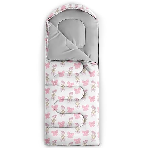 QOOMO Camping Sleeping Bags,3 Season Warm & Cool Weather,Lightweight,Waterproof Sleeping Bags for Adults & Kids,Traveling,and Outdoors,Camping Gear Equipment - color: Bow 20