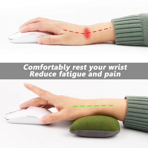 Large Mouse Wrist Rest Bean Bag, Ergonomic Mouse Support Pad Filled Ergo Beads for Computer, Laptop, PC Gaming (Green) - color: Green